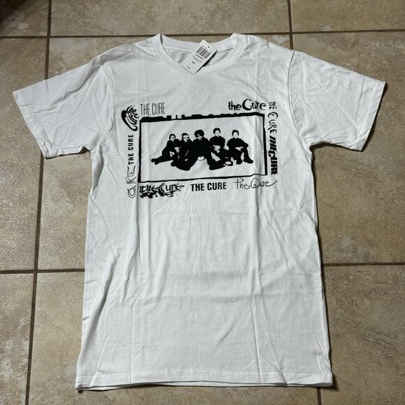 The Cure Logos Two-Sided Womens MEDIUM White T-Shirt New - Picture 1 of 8